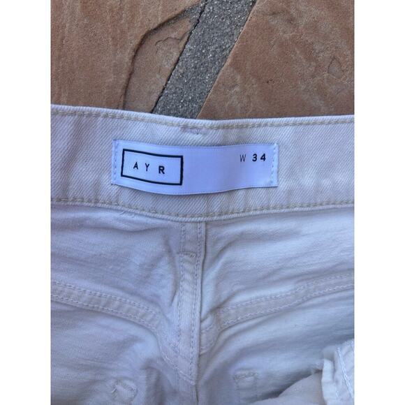 AYR The Secret Sauce jeans 34 Ivory Wide Leg High Waist High Rise - Picture 2 of 6